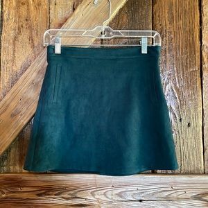 Suede like material mini skirt teal green (small)